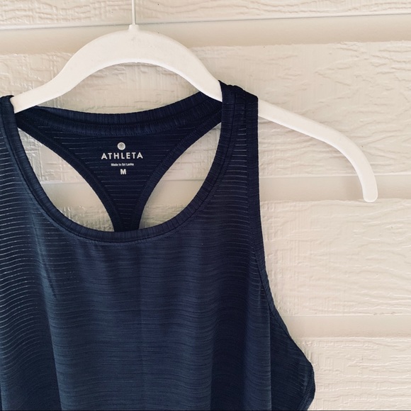 Athleta Tops - Athleta | Navy striped lightweight work out tank